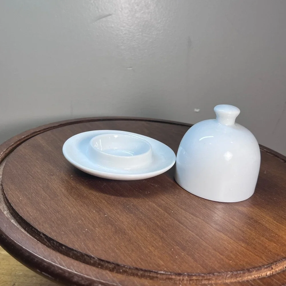 Pottery Barn Great White Domed Individual Butter Dish Pat White Porcelain